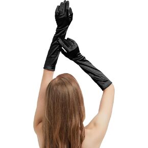 Long Satin Gloves Women Costume Long Arm Gloves Long Gloves Opera Halloween Cosplay 1920s Party Dance Dress Formal