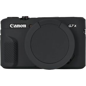 G7X Mark II Case, Protective Case for Canon Powershot G7X Mark II Digital Camera, Removable Lens Cover Silicone Sleeve Soft Camera Cover Rubber Protective Body Skin- Black