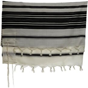 Chabad Tallis 100% Wool Lightweight (Yishtabach) Handmade Comfortable Prayer Shawl