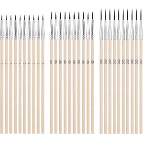 45pcs Tiny Detail Paint Brushes, 3 Sizes Fine Tip Detailing Paintbrush #0#00#000 Small Thin Liner Miniature Brush Set Mini Micro Paint Brushes for Watercolor Crafts Painting Lovers Acrylic Art