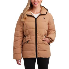 Spyder Women's Puffer Jacket - Comfort Stretch Hooded Winter Coat with Shiny Cire Lining - Insulated Jacket for Women (S-XL)