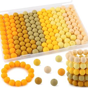 150Pcs Silicone Beads 15mm Mix Color, Bulk Silicone Beads for Keychain Making, 15mm Silicone Beads for Pens and Bracelet Making(Multicolor)