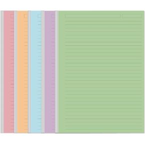 (3-Pack) Unpunched 5 Colorful Line Paper - 300 Sheets/600 Pages Loose Leaf Paper Line Refills, Per Color 60 Sheets, 5.8" x 8.5"