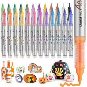 Acrylic Paint Pens Markers, 12 Colors Paint Markers for Halloween Pumpkin Painting,Metallic Art Marker,for Adults Card Making,Rocks Painting,Wood,Glass,School Scrapbooking Supplies in Kuwait