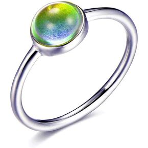 Ello Elli 1.5MM Minimalist/Dainty Style Stainless-Steel Mood Ring in Gold, Rose Gold, Silver and Black Tones