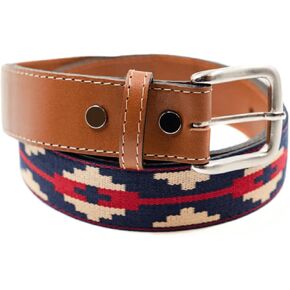 Interchangeable Handmade Woven Polo Belt - Guarda Pampas Design, Crafted from Full Grain Leather