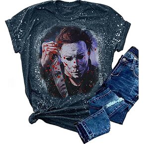 Love is All I Need Halloween Squad Shirt Women Novelty Horror Movies T-Shirt Halloween Scary Graphic Short Sleeve Top