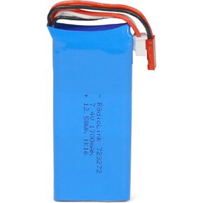 Radiolink 7.4V 2S LiPo Battery 1700mAH 5C JST 2Pin Connector for RC8X Transmitter, RC Cars Boats Airplane RC Transmitter Like RC8X/RC6GS V3/RC4GS V3/AT10II/AT9S Pro