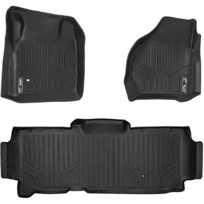 MAXLINER Custom Fit Floor Mats 2 Row Liner Set Black Compatible with 1999-2007 Ford F-250 / F-350 Super Duty SuperCab