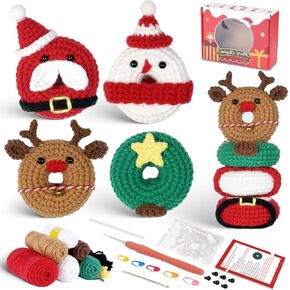YosaiHom Crochet Kit for Beginners, 6 Pack Crochet Starter Kit with Step-by-Step Video Tutorials, DIY Knitting Supplies, Crochet Plants Kit for Adults, Mom and Girls (6 Pack-Cactus kit)
