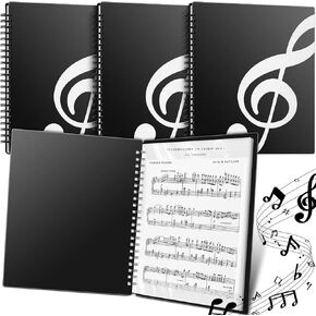 3 Pcs Sheet Music Folder Music Binder 40 Sleeves Display 80 Pages Write on Exposed Page Outside Sleeves Music Sheet Binder Fit Letter Size 8.5 x 11 Inch for Music Stand Organizer Artist Choirs