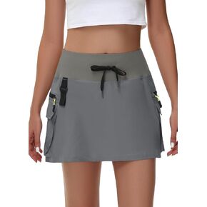 JWM Women's Hiking Skorts Skirts with Zipper Pockets Cargo Golf Quick Dry Tummy Control High Waisted Dressy Casual Skort