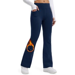 Libin المرأة صوف مبطن السراويل مقاومة للماء شتاء دافئ الحرارية سراويل للتسلق رياضي تجريب اليوغا مضيئة طماق in Kuwait