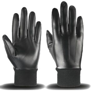 Long Keeper Winter Leather Gloves for Men Warm Gloves Texting Touch Screen Driving Cycling Motorcycle Gloves