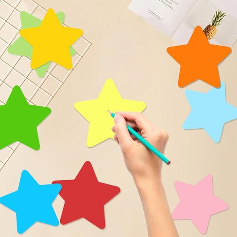 Star Cutouts, 72 Pcs 6 Inch Assorted Color Paper Stars Bulletin Board Cutouts Decorations Colorful Star Shape Die Cut Paper for DIY Crafts Projects Holiday Party Chalkboard Wall Decoration, 9 Colors in Saudi Arabia