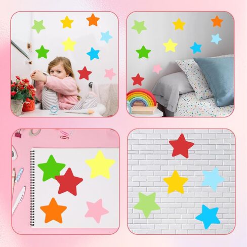 Star Cutouts, 72 Pcs 6 Inch Assorted Color Paper Stars Bulletin Board Cutouts Decorations Colorful Star Shape Die Cut Paper for DIY Crafts Projects Holiday Party Chalkboard Wall Decoration, 9 Colors in Saudi Arabia