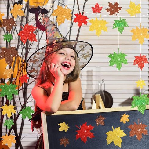 Colarr 300 Pcs Fall Maple Leaves Cutouts Assorted Colors Leaves Bulletin Board Decorations Glitter Paper Leaf Cutouts Autumn Thanksgiving Paper Leaf for Bulletin Board Decorations in Saudi Arabia