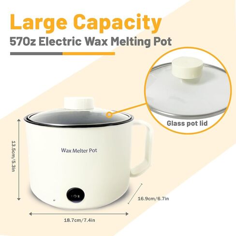 VUSIBA Candle Making Pouring Pot, 24oz Electric Wax Melter for Candle Making and Non-Stick Candle Double Boiler Pot with Thermometer in Saudi Arabia