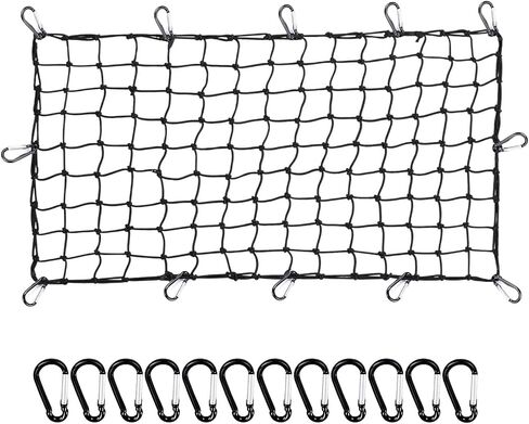 Big Ant 4'x5' Bungee Cargo Net for Pickup Truck Bed - Heavy Duty Cargo Netting with 16 D Clip Carabiners, Small 4" x4" Mesh Holds Small and Large Loads Tighter in Saudi Arabia