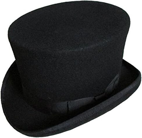 Elong Men's 100% Wool Felt Magic Top Satin Lined 5in Tall Fedora,Recommended Gifts Hat, Black, Medium in Saudi Arabia