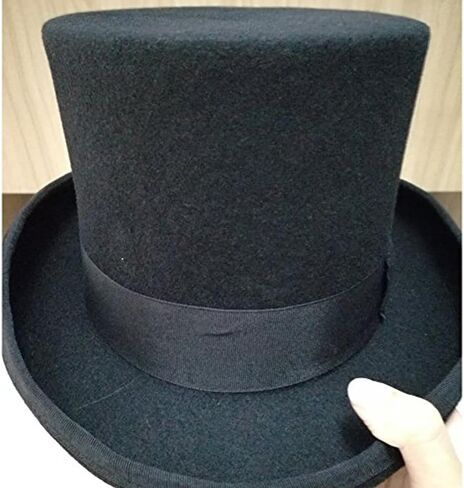 Elong Men's 100% Wool Felt Magic Top Satin Lined 5in Tall Fedora,Recommended Gifts Hat, Black, Medium in Saudi Arabia