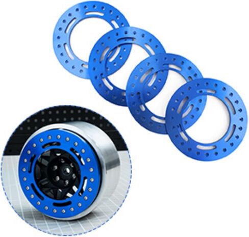 4PCS Aluminum Alloy 2.9" Beadlock Wheel Rim Replacement Rings for SCX6(AXI05000) RC Crawler Car Upgrade Metal Wheel Ring Parts (Blue) in Saudi Arabia