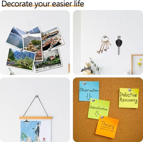 Picture Hanging Kit, Push Pins, Picture Hangers, Double Headed Thumb Tacks for Wall Hooks for Hanging, Nails for Hanging Pictures, Thumb Tacks for Tapestry Poster Drywall thumbtacks, 20 Pack, Black in Saudi Arabia