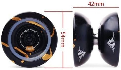 MAGICYOYO N11 كرة يويو احترافية غير مستجيبة من سبائك الألومنيوم يويو N11 (أسود مع ذهبي) مع حقيبة وقفاز و12 خيط يويو ومجموعة محمل سريعة الاستجابة in Kuwait