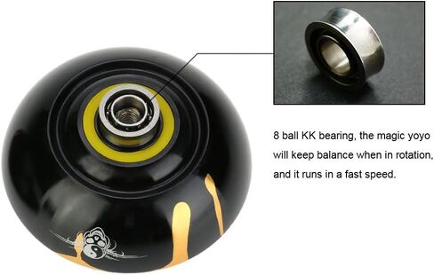 MAGICYOYO N11 كرة يويو احترافية غير مستجيبة من سبائك الألومنيوم يويو N11 (أسود مع ذهبي) مع حقيبة وقفاز و12 خيط يويو ومجموعة محمل سريعة الاستجابة in Kuwait