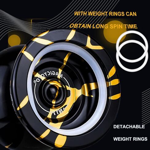 MAGICYOYO N11 كرة يويو احترافية غير مستجيبة من سبائك الألومنيوم يويو N11 (أسود مع ذهبي) مع حقيبة وقفاز و12 خيط يويو ومجموعة محمل سريعة الاستجابة in Kuwait