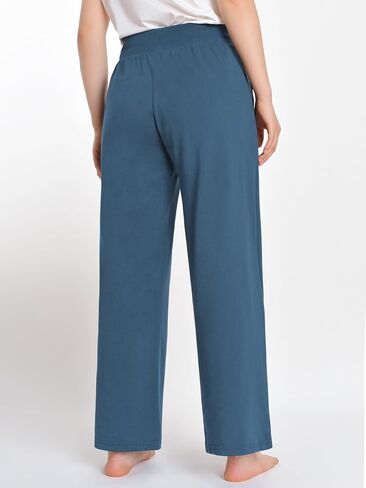 Latuza Women's High Waisted Lounge Pants Petite Length Wide Leg in Kuwait