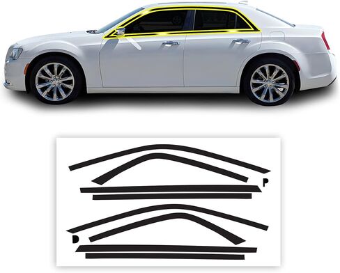 BOGAR TECH DESIGNS Lower Front Bezels Chrome Delete Overlay Compatible with Chrysler 300 2015-2023, Gloss Black in Saudi Arabia