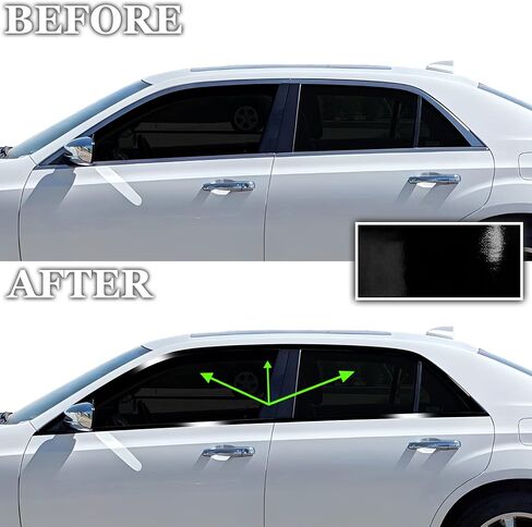 BOGAR TECH DESIGNS Lower Front Bezels Chrome Delete Overlay Compatible with Chrysler 300 2015-2023, Gloss Black in Saudi Arabia
