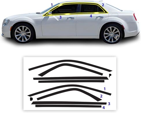 BOGAR TECH DESIGNS Lower Front Bezels Chrome Delete Overlay Compatible with Chrysler 300 2015-2023, Gloss Black in Saudi Arabia
