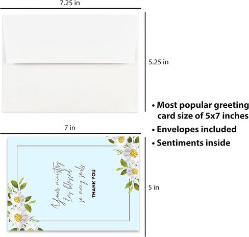 Simply Uncaged Christian Gifts Ministry Appreciation 5x7Inch Card for Pastor, Minister, Church Staff, Volunteers, Ministry Appreciation Gift Card for Ministers (Single Card) in Kuwait