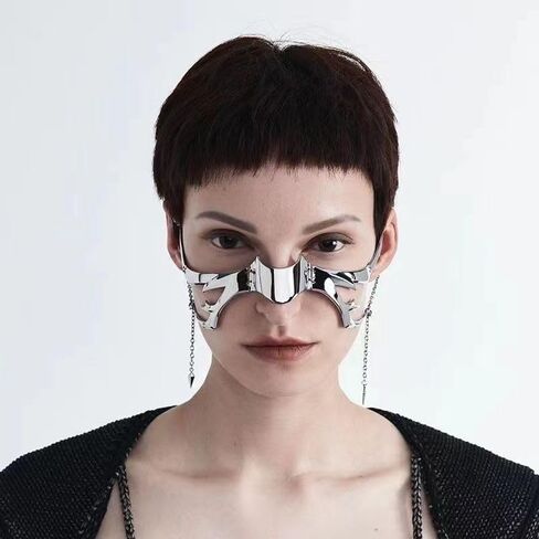 ZMANYIJEW Punk Mechanical Face Chain for Women Halloween Accessories Cyberpunk Shaped Adjustable Sense Face Jewelry for Women Men. in Kuwait