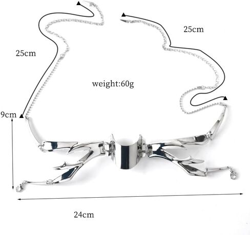 ZMANYIJEW Punk Mechanical Face Chain for Women Halloween Accessories Cyberpunk Shaped Adjustable Sense Face Jewelry for Women Men. in Kuwait