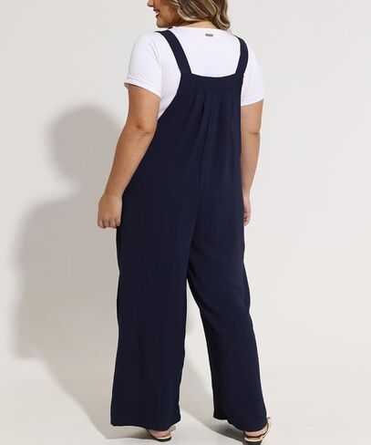 RITERA Plus Size Romper For Curvy Women Sleeveless Jumpsuits Loose Adjustable Strap Long Wide Leg Pant Pocket Casual XL-5XL in Saudi Arabia