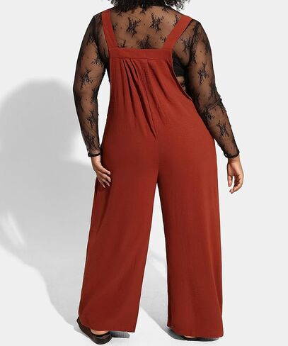 RITERA Plus Size Romper For Curvy Women Sleeveless Jumpsuits Loose Adjustable Strap Long Wide Leg Pant Pocket Casual XL-5XL in Saudi Arabia