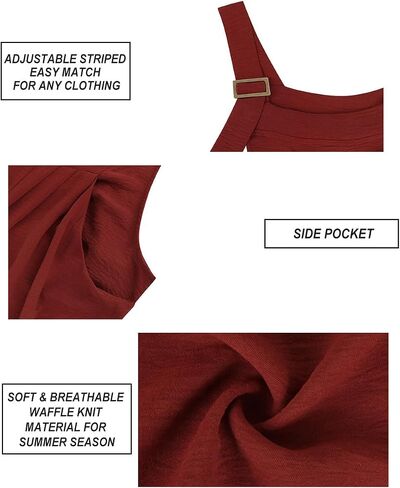 RITERA Plus Size Romper For Curvy Women Sleeveless Jumpsuits Loose Adjustable Strap Long Wide Leg Pant Pocket Casual XL-5XL in Saudi Arabia