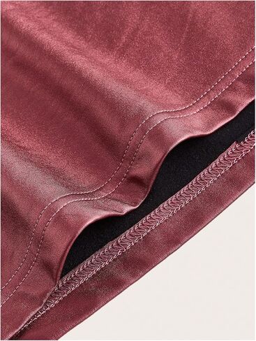 SOLY HUX Sexy Faux Leather Dress for Women Bodycon Dresses Strapless Leather Tube Dress Midi Long Party Club Dress in Saudi Arabia