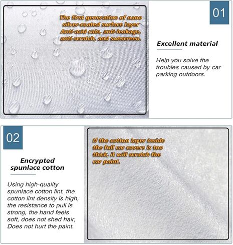 KEYOOG 6-layer Full Car Cover Is All-weather Waterproof, Universal In All Seasons, Snow Prevention, Rainproof, Acid Rainproof, Sunscreen, Ultraviolet-proof, Universally Applicable To Sedan (206"-216") in Saudi Arabia