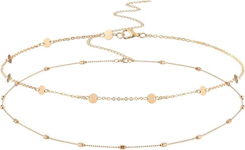Gold Waist Chain, Layered Gold Chain Belt, Adjustable Waist Beads for Women Sexy Bikini Belly Chain, Boho Body Chain jewelry for Women in Saudi Arabia
