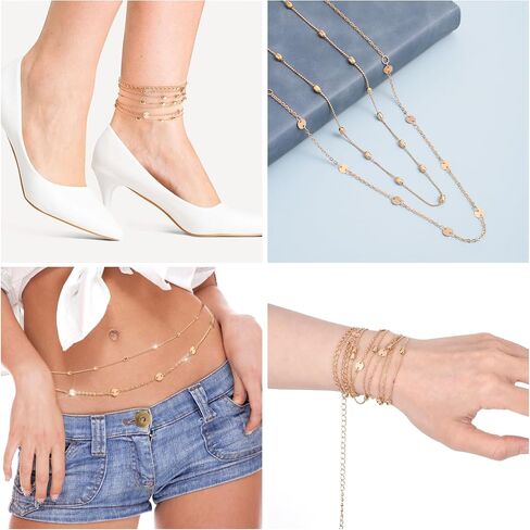 Gold Waist Chain, Layered Gold Chain Belt, Adjustable Waist Beads for Women Sexy Bikini Belly Chain, Boho Body Chain jewelry for Women in Saudi Arabia