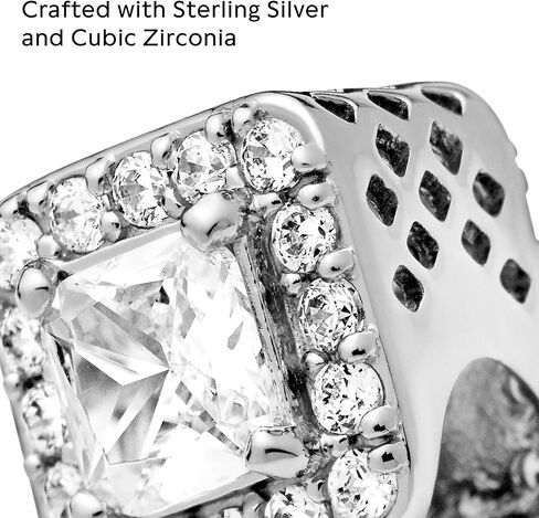 سوار PANDORA Geometric Radiance Charm أساور ساحرة خالدة - مجوهرات نسائية مذهلة - هدية للنساء في حياتك - مصنوعة من الفضة الاسترليني والزركونيا المكعبة in Saudi Arabia