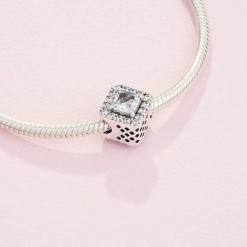 سوار PANDORA Geometric Radiance Charm أساور ساحرة خالدة - مجوهرات نسائية مذهلة - هدية للنساء في حياتك - مصنوعة من الفضة الاسترليني والزركونيا المكعبة in Saudi Arabia