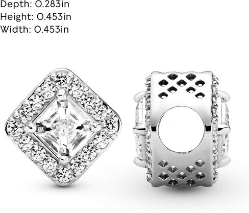 سوار PANDORA Geometric Radiance Charm أساور ساحرة خالدة - مجوهرات نسائية مذهلة - هدية للنساء في حياتك - مصنوعة من الفضة الاسترليني والزركونيا المكعبة in Saudi Arabia