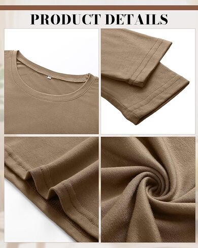 3 Pack Women's Long Sleeve T Shirts, Crewneck Side Split Tops, Round Hem Pullover Shirts, Loose Casual Tunic Tops in Kuwait