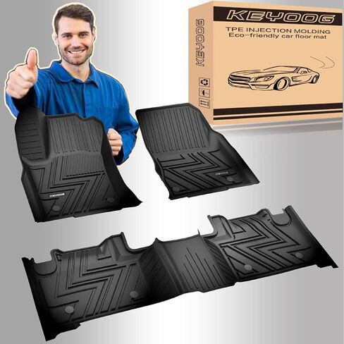 KEYOOG Compatible for 2018-2021 Volvo XC60 (Only T5 / T6 Models and Not Hybrid), Car Floor Mats Black TPE Special All-Weather Automotive Mat Interior Accessories Includes 1st and 2nd Row in Kuwait