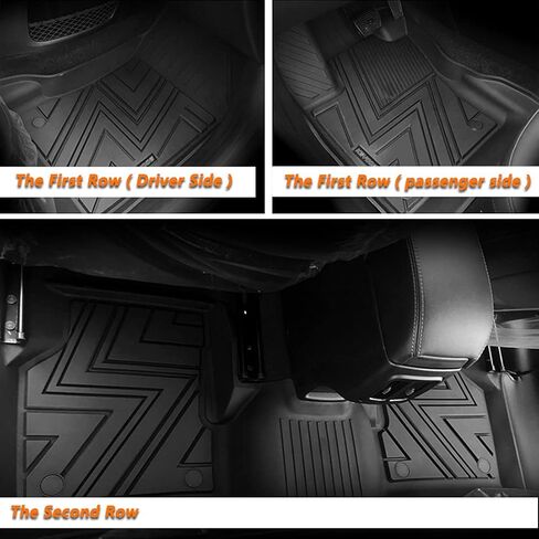 KEYOOG Compatible for 2018-2021 Volvo XC60 (Only T5 / T6 Models and Not Hybrid), Car Floor Mats Black TPE Special All-Weather Automotive Mat Interior Accessories Includes 1st and 2nd Row in Kuwait